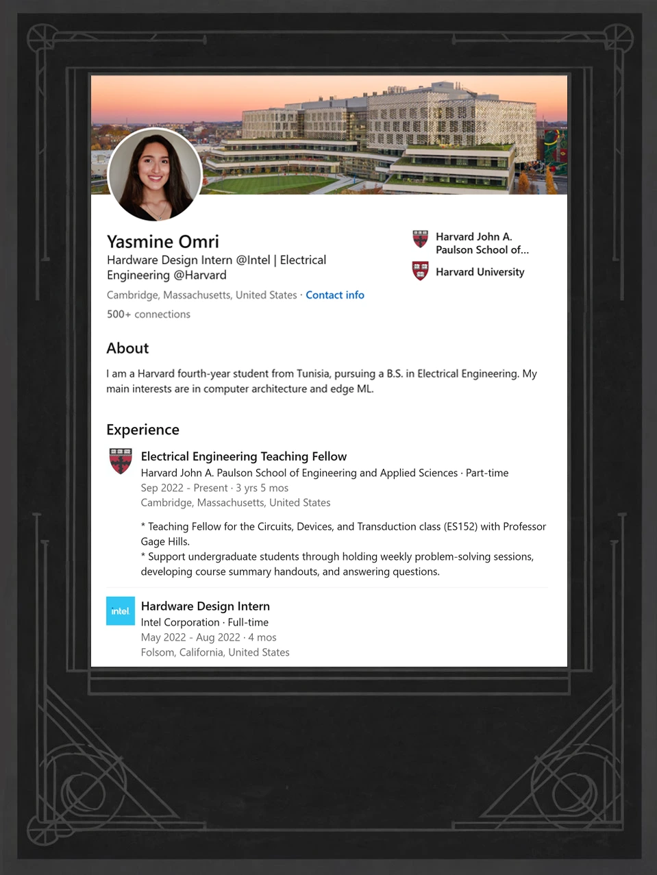 Entry Level Engineer LinkedIn Portfolio