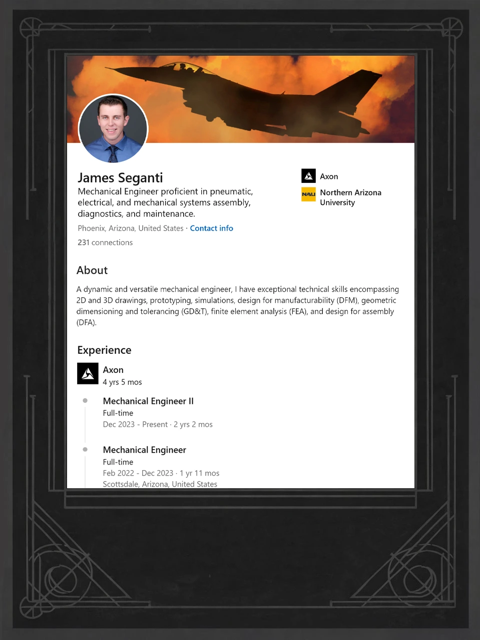 Mid level Engineer LinkedIn Portfolio